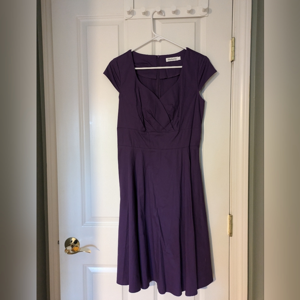 Purple retro flare swing dress